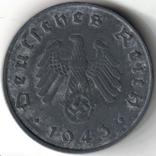 5 Reichs pfennig 1943 A rub